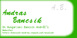 andras bancsik business card